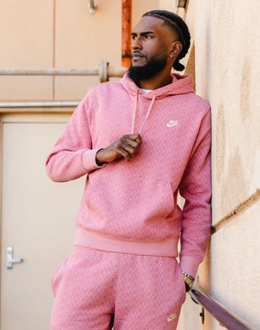 Linen - crafted fashion Nike Monogram Club Fleece Pullover Hoodie Fashion bloggers' picks