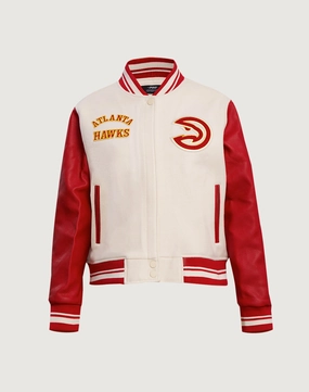 Linen - crafted fashion Pro Standard Atlanta Hawks Retro Classic Rib Wool Varsity Jacket Fashion shows