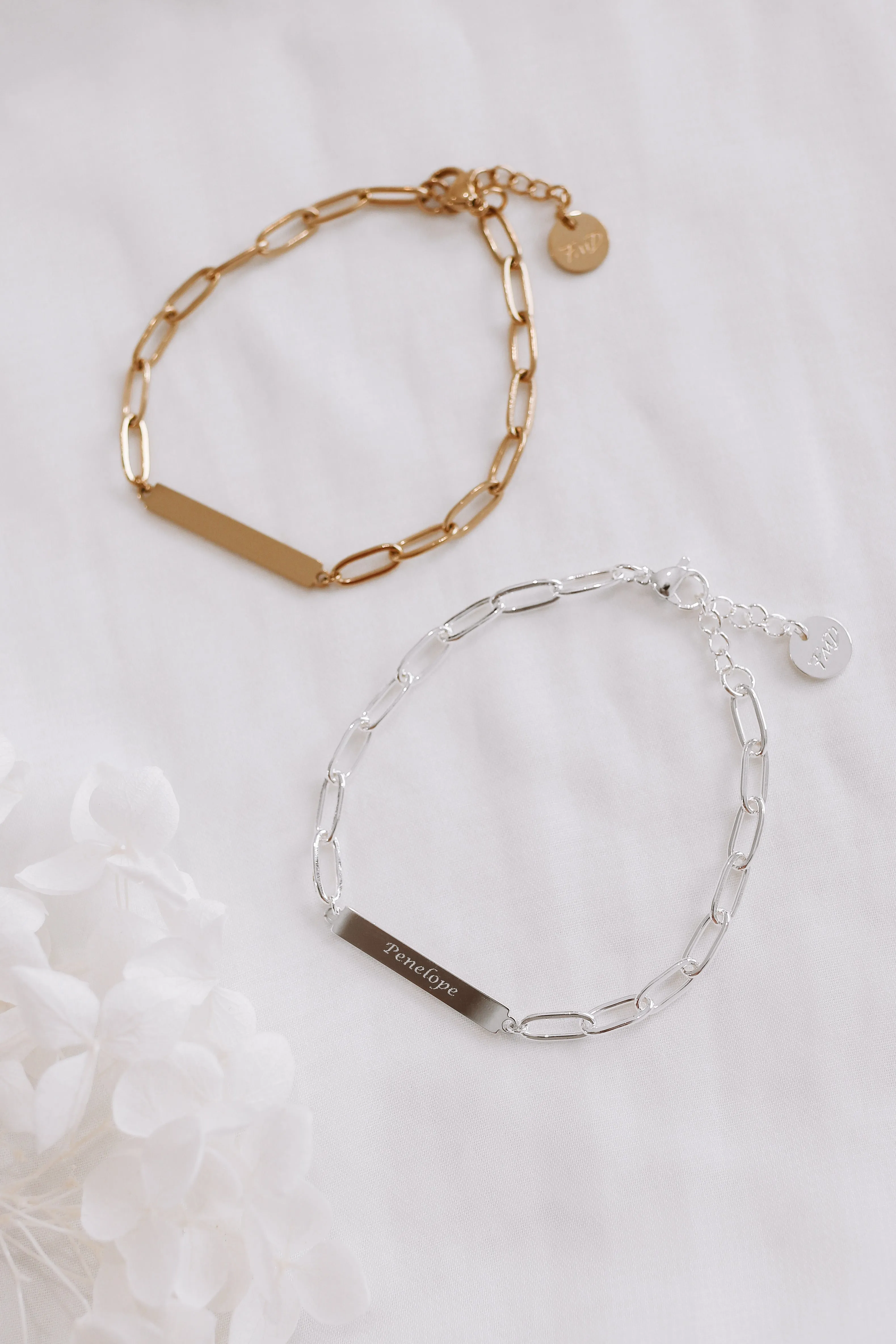 Lydia - Stainless Steel Engraved Bar Bracelet
