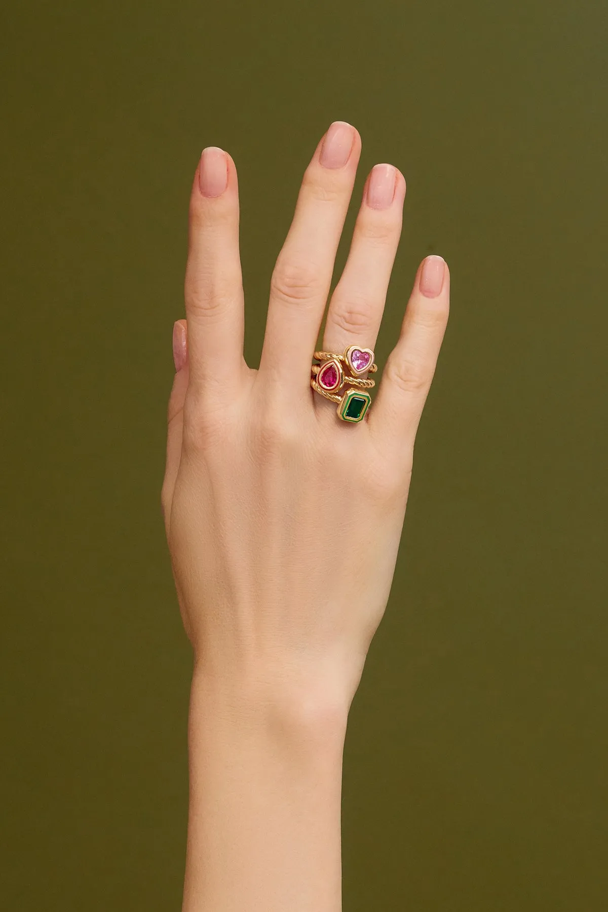 Madison Rectangle Bezel Stack Ring