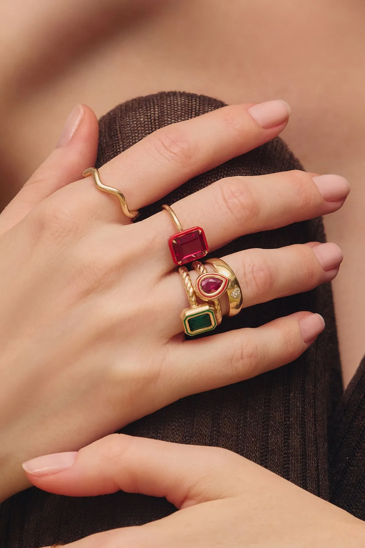 Madison Rectangle Bezel Stack Ring
