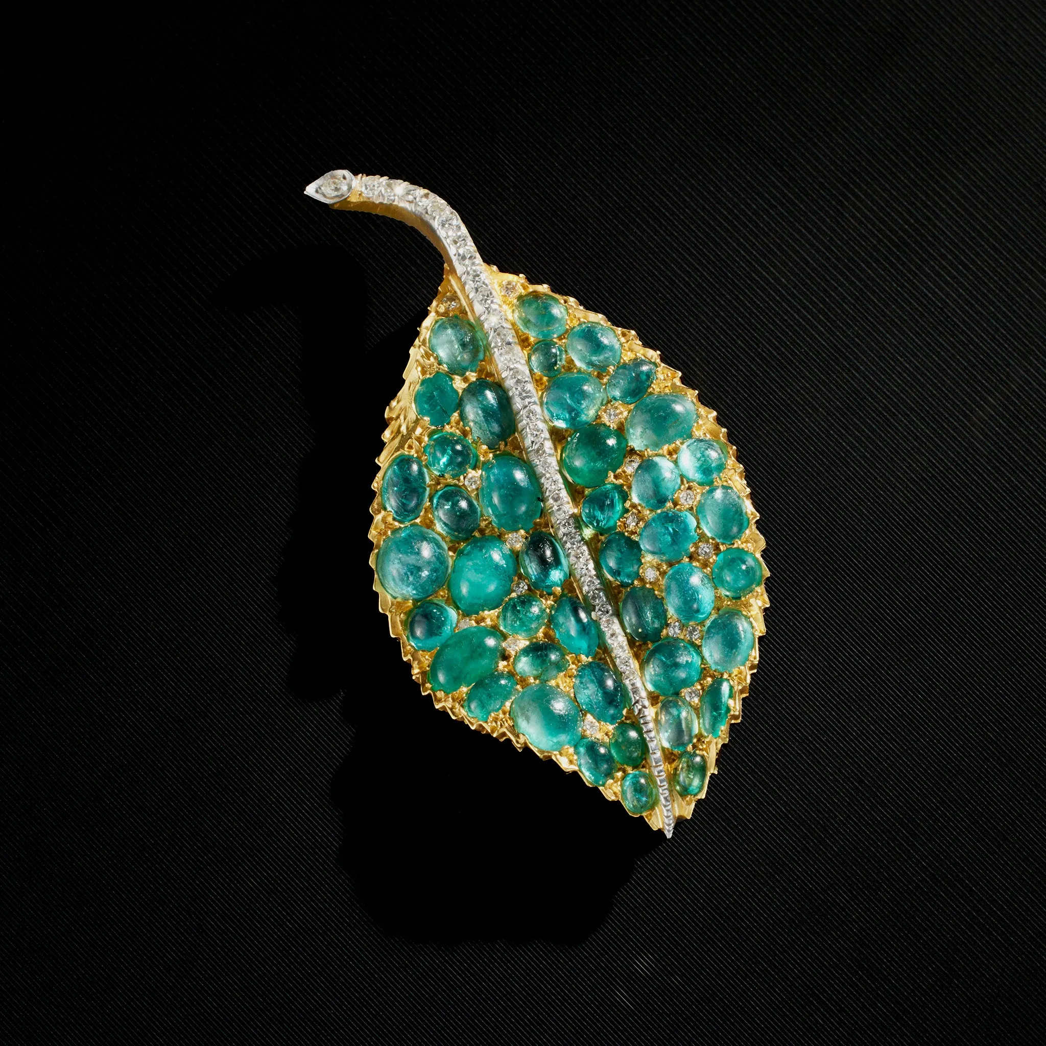 Mario Buccellati Emerald Leaf Brooch