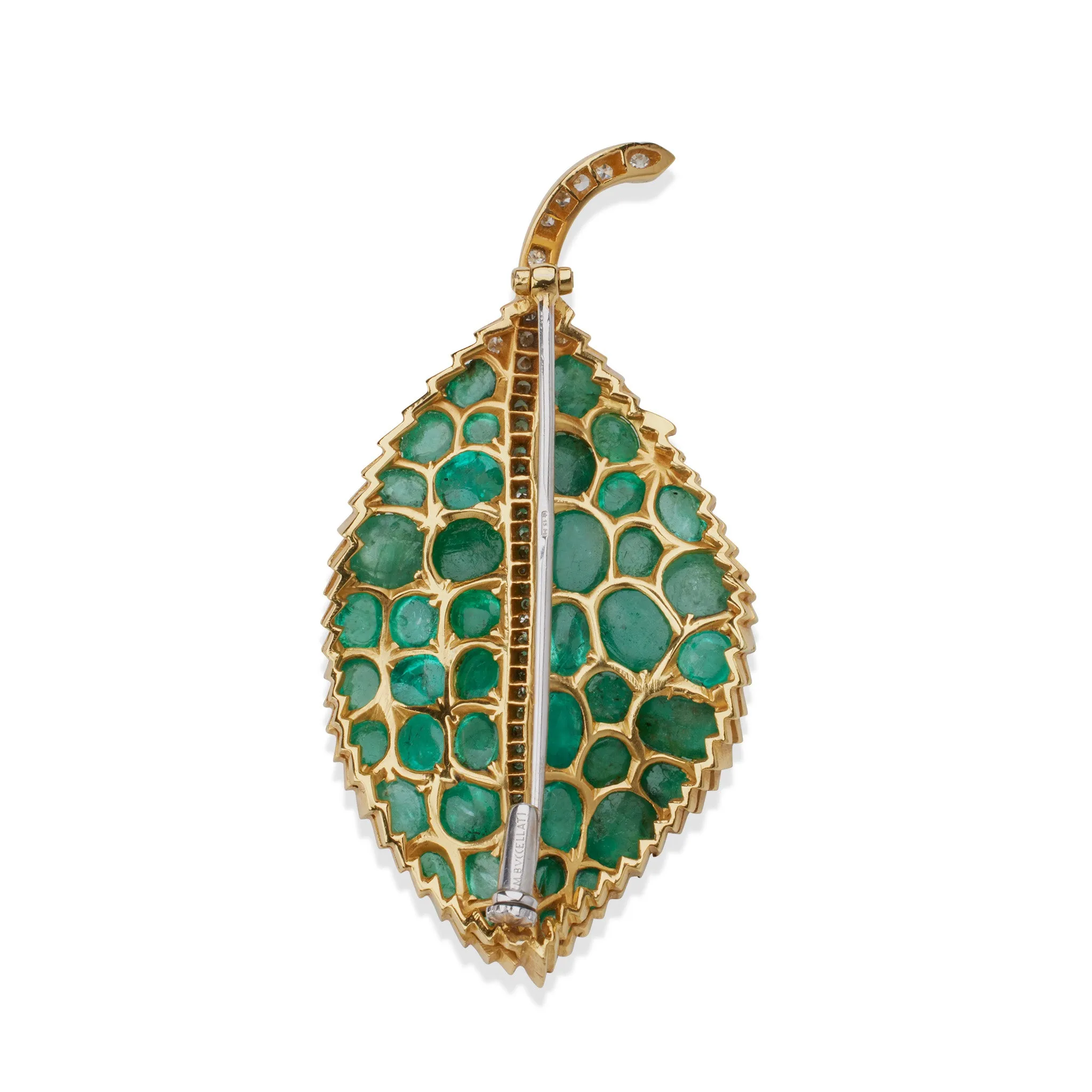 Mario Buccellati Emerald Leaf Brooch