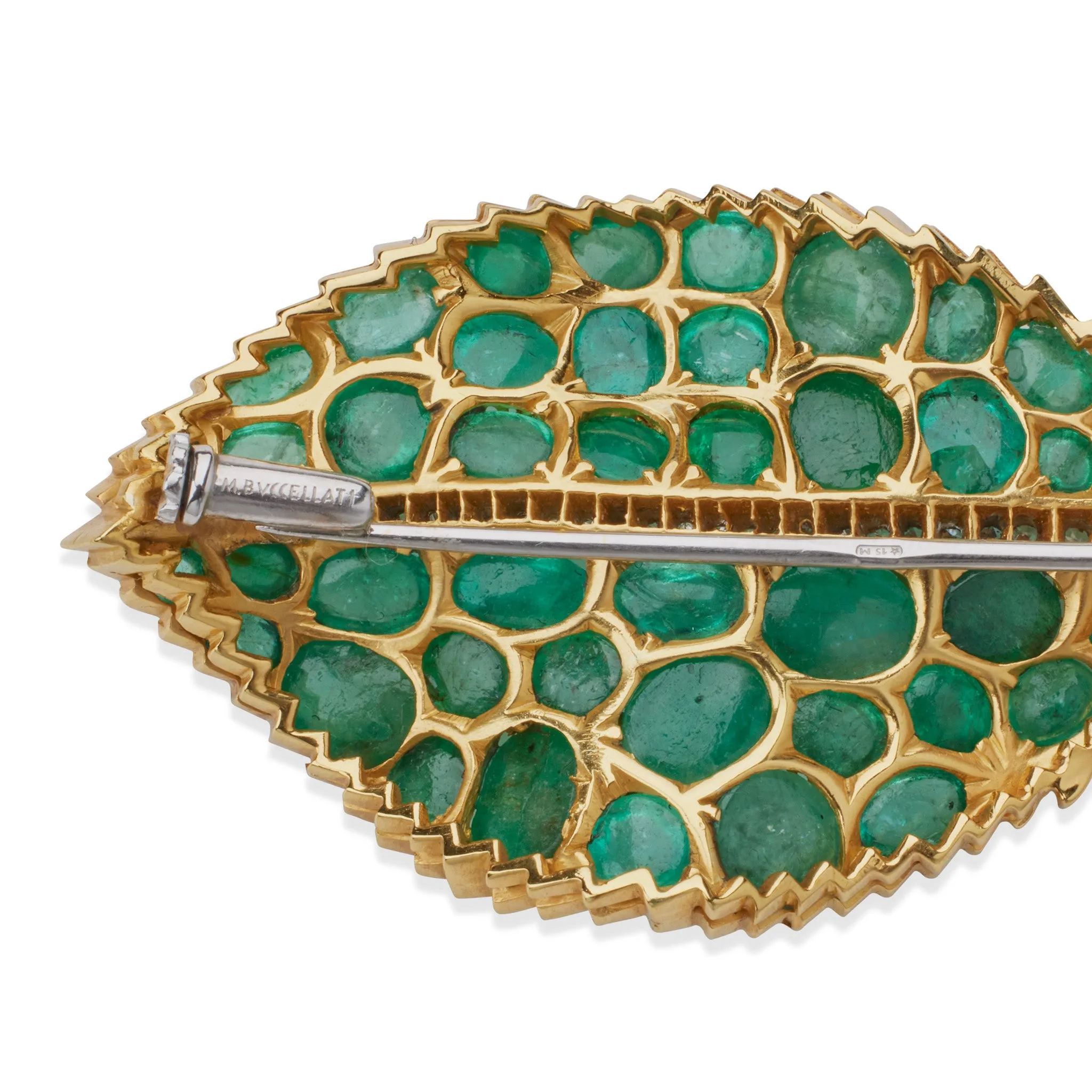 Mario Buccellati Emerald Leaf Brooch