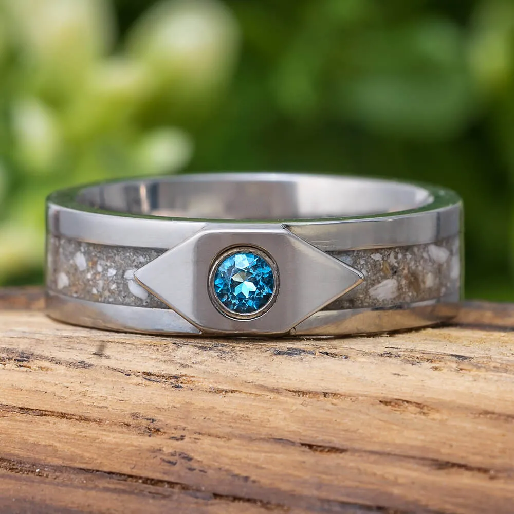 Memorial Rings Inlaid with Ashes and Topaz