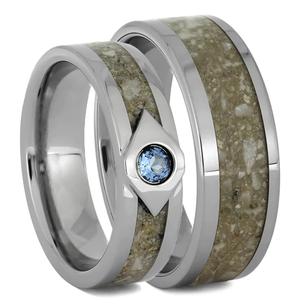 Memorial Rings Inlaid with Ashes and Topaz