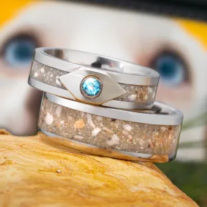 Memorial Rings Inlaid with Ashes and Topaz