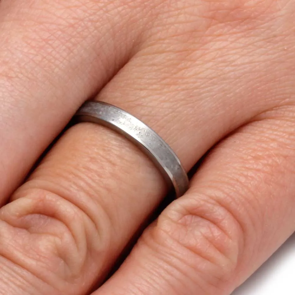 Meteorite & Dino Bone Matching Wedding Bands
