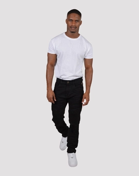 Minimalist fashion Grindhouse Multi Seam Ripped Denim Black Jeans Minimalist fashion