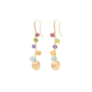 Mixed Gemstone Long Drop Africa Earrings