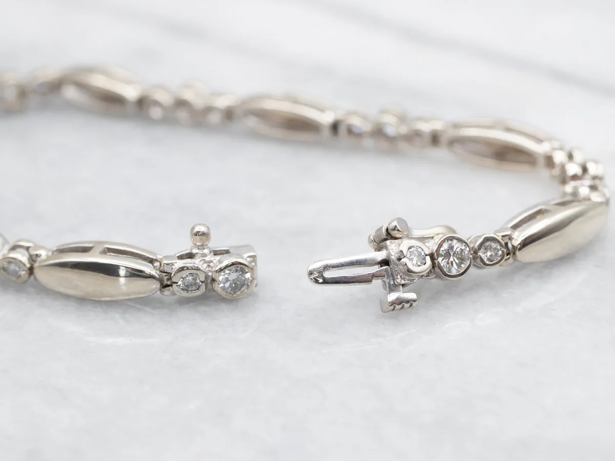 Modern White Gold Diamond Link Bracelet