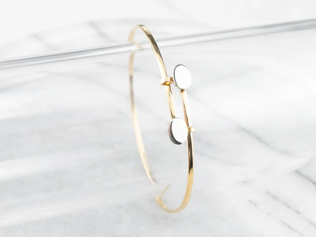 Modernist 18K Gold Bangle Bracelet