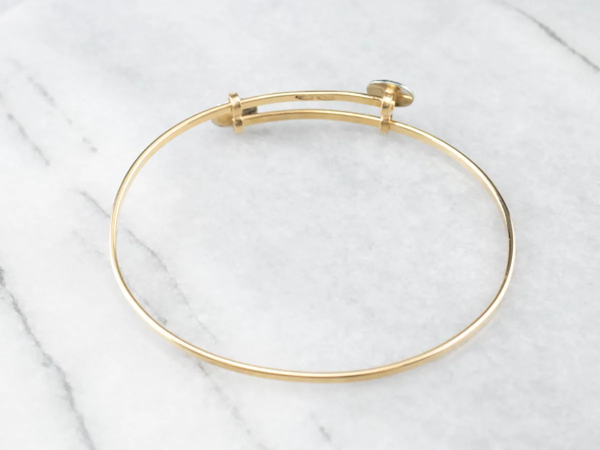 Modernist 18K Gold Bangle Bracelet