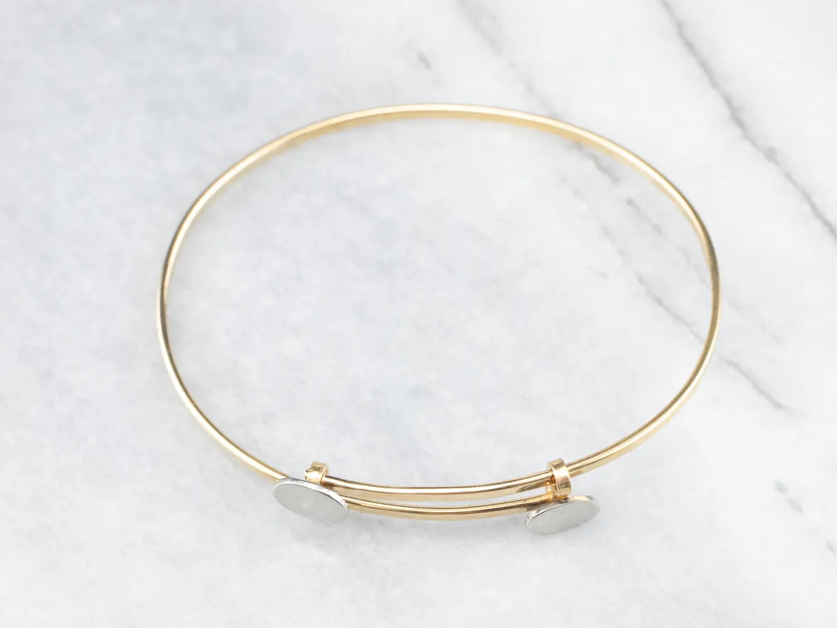 Modernist 18K Gold Bangle Bracelet
