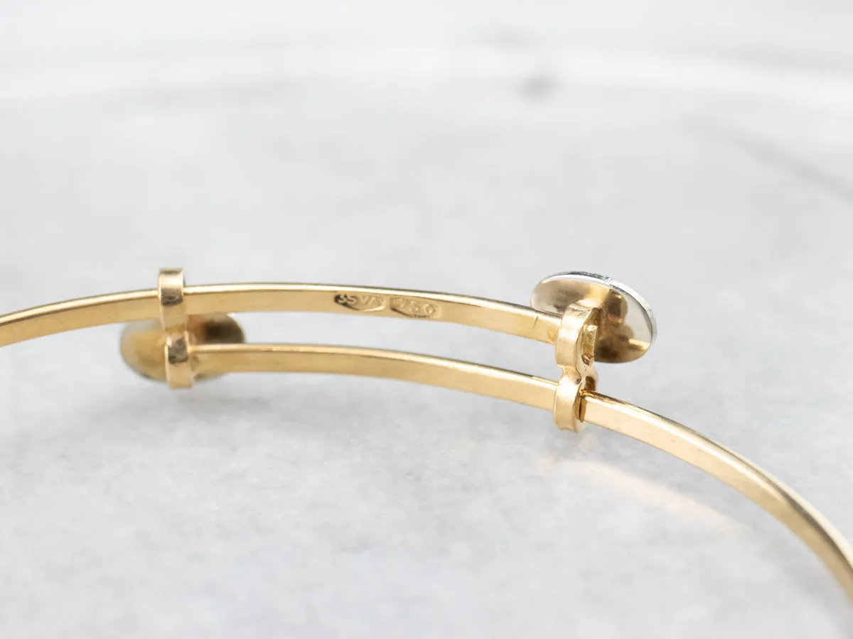 Modernist 18K Gold Bangle Bracelet