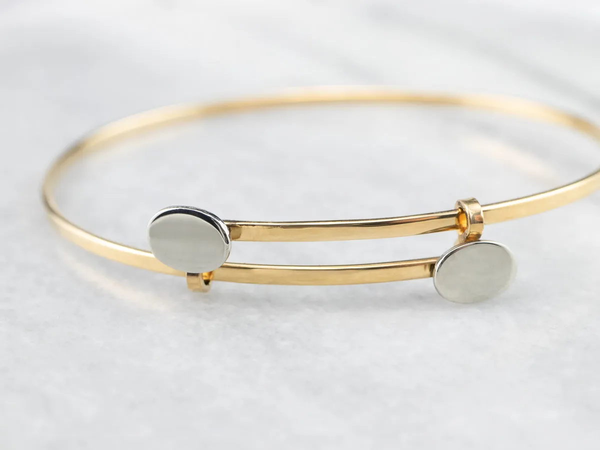 Modernist 18K Gold Bangle Bracelet