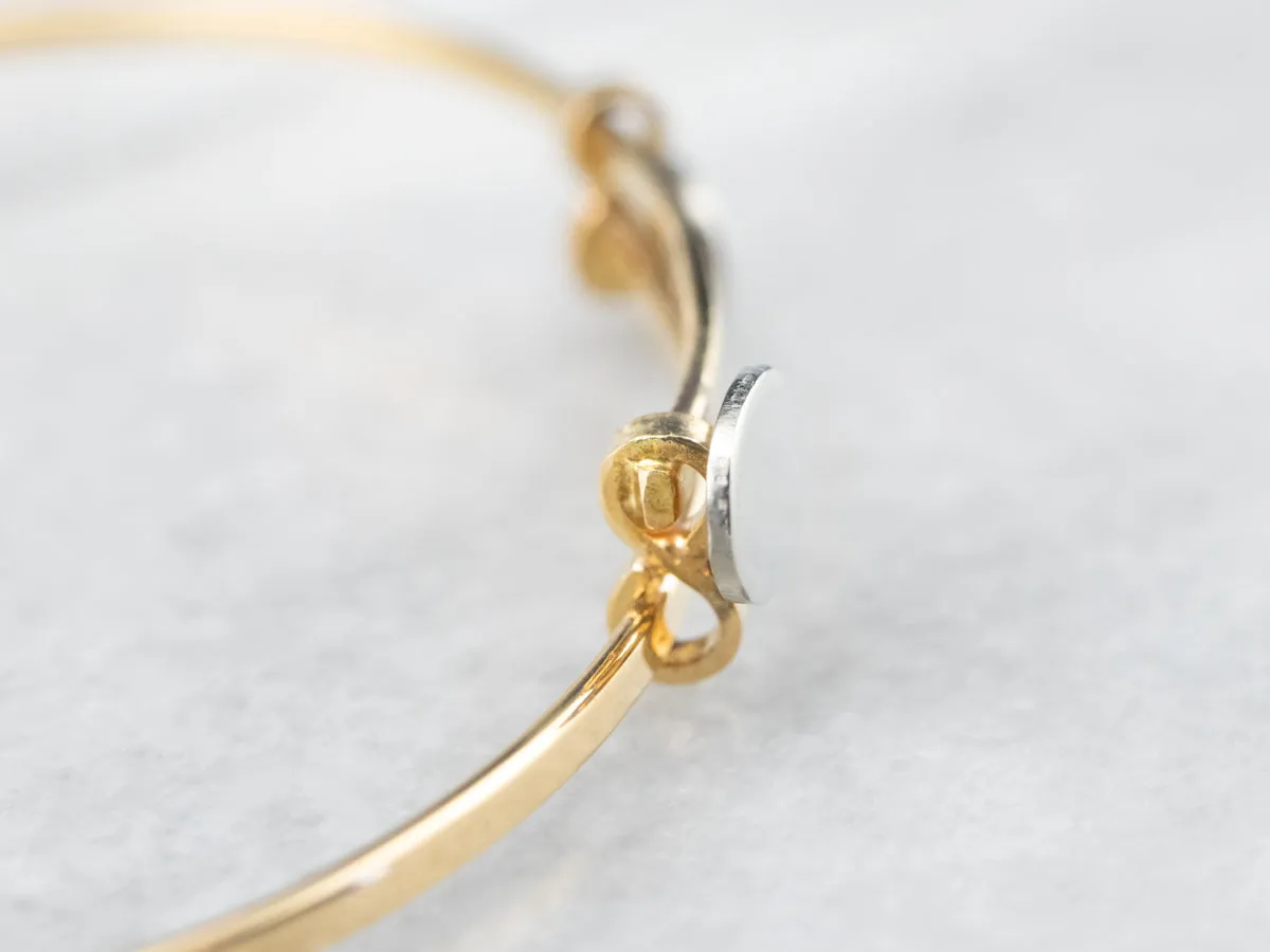 Modernist 18K Gold Bangle Bracelet