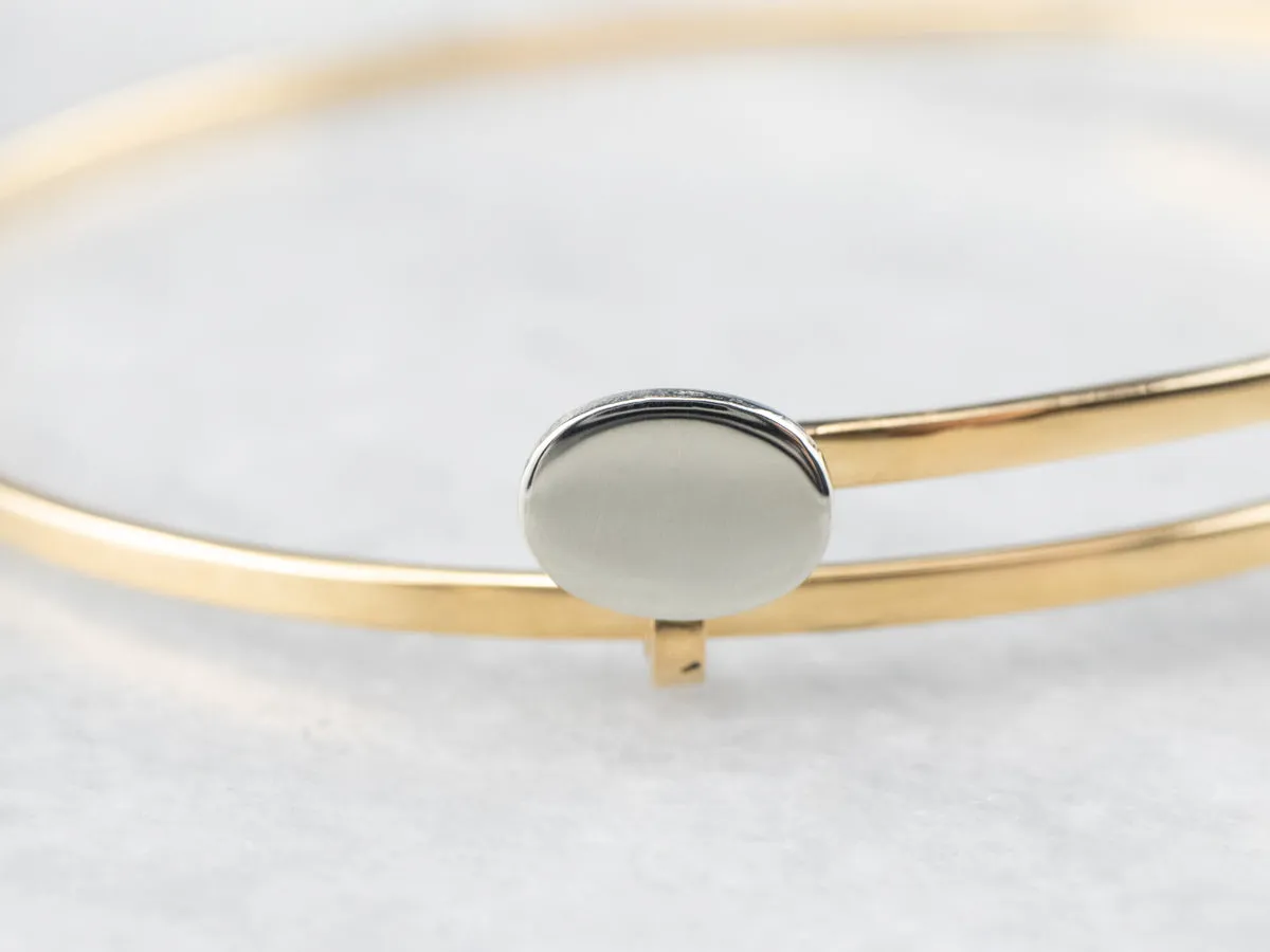 Modernist 18K Gold Bangle Bracelet