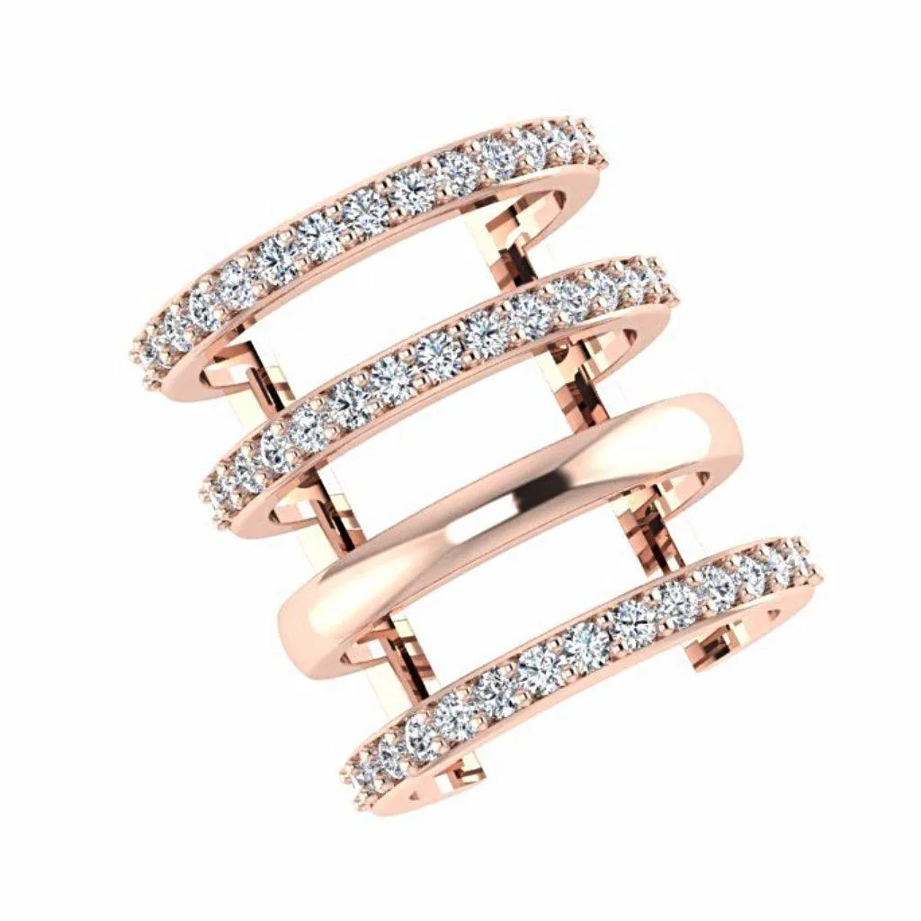 Multi Band Diamond Ring 18K Gold
