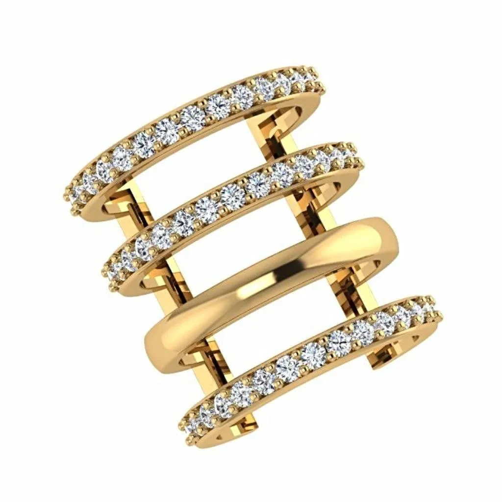 Multi Band Diamond Ring 18K Gold