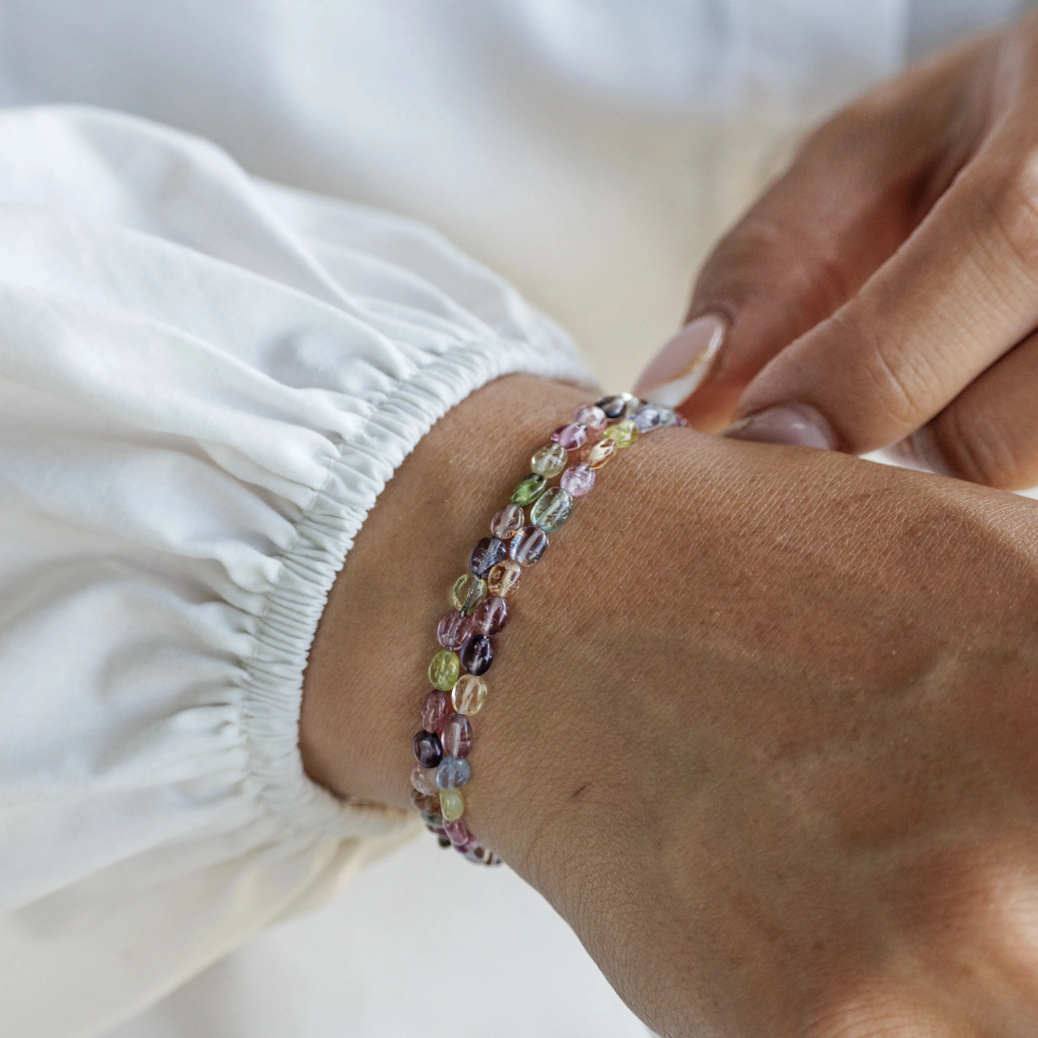 Multi Color Sapphire Bracelet II (2-3mm)
