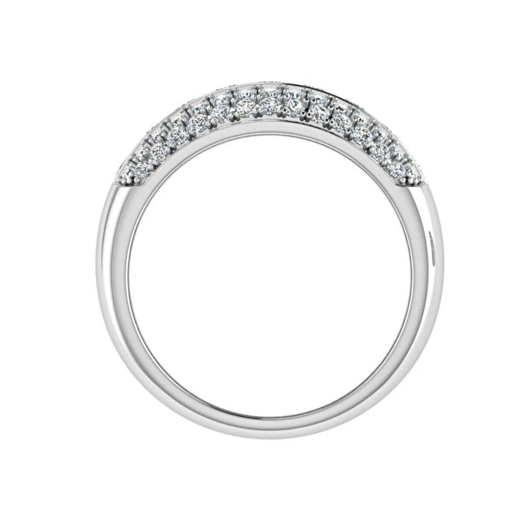 Multi Row Diamond Band Ring 18K Gold