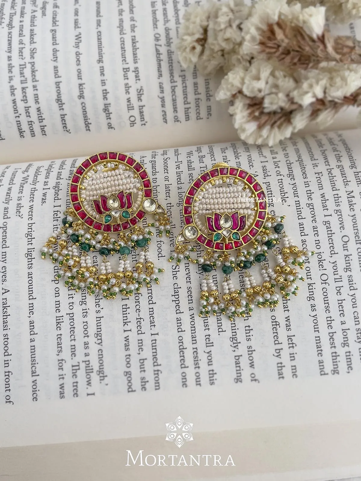 Multicolor Gold Plated Jadau Kundan Earrings - ME1054M