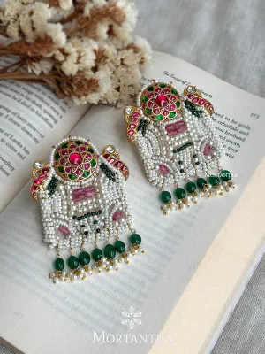 Multicolor Gold Plated Mishr Earrings - MR-E122M