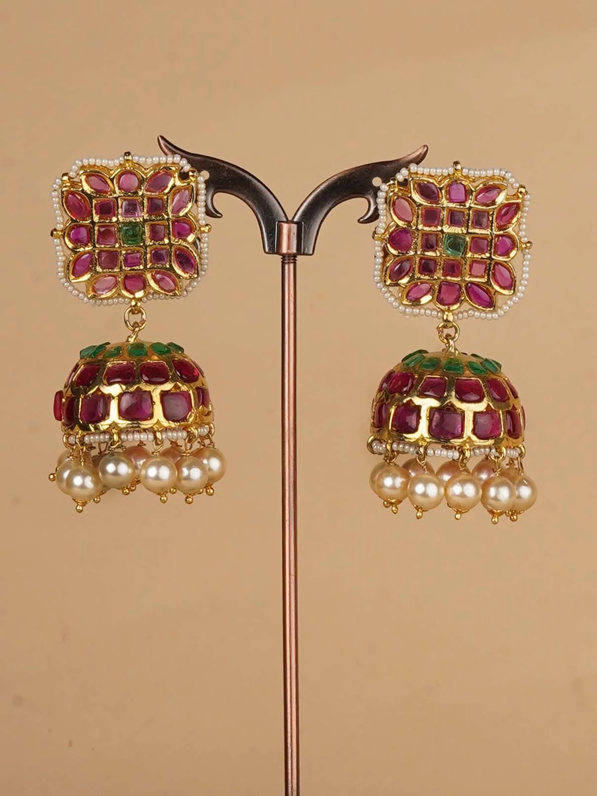 Multicolor Gold Plated Mishr Earrings - MR-E161