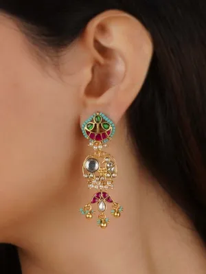 Multicolor Gold Plated Mishr Earrings - MR-E231M