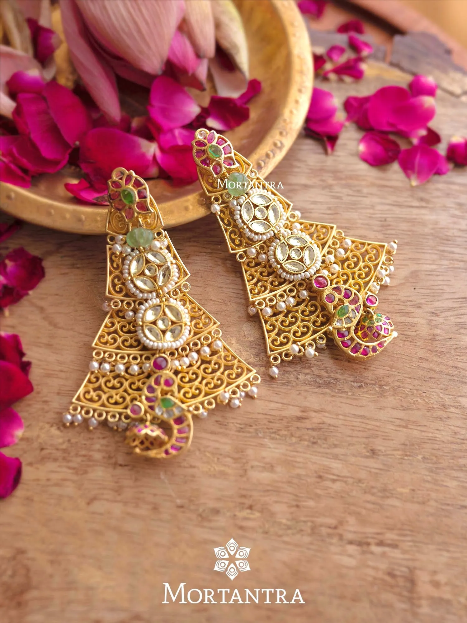 Multicolor Gold Plated Mishr Earrings - MR-E23M