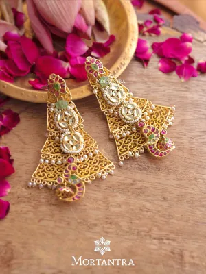 Multicolor Gold Plated Mishr Earrings - MR-E23M