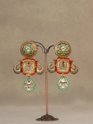 Multicolor Gold Plated Mishr Earrings - MR-E281