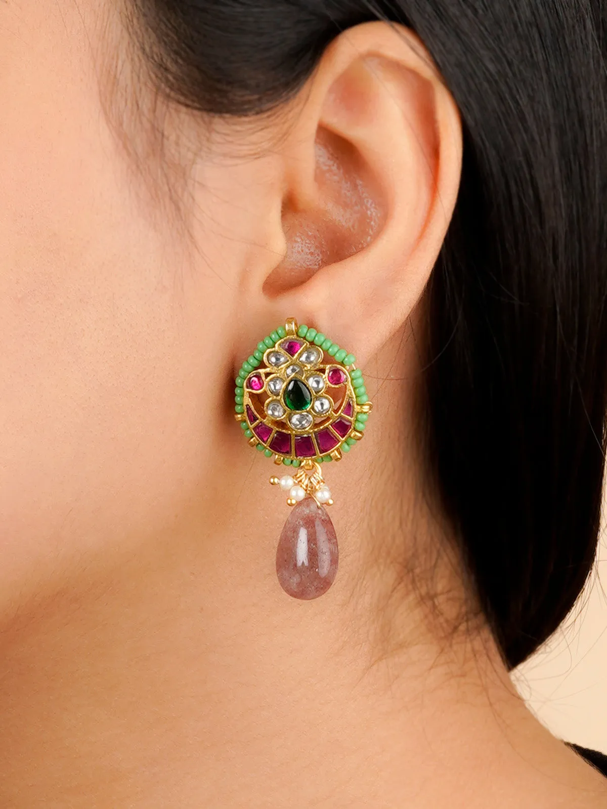Multicolor Gold Plated Mishr Earrings - MR-E81M