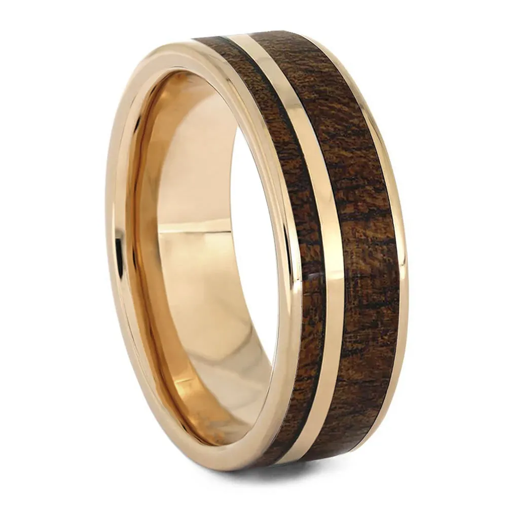 Nature Wedding Ring Set, Halo Engagement Ring & Wooden Wedding Band