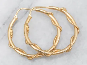 Nautical Twisted 18-Karat Gold Hoop Earrings