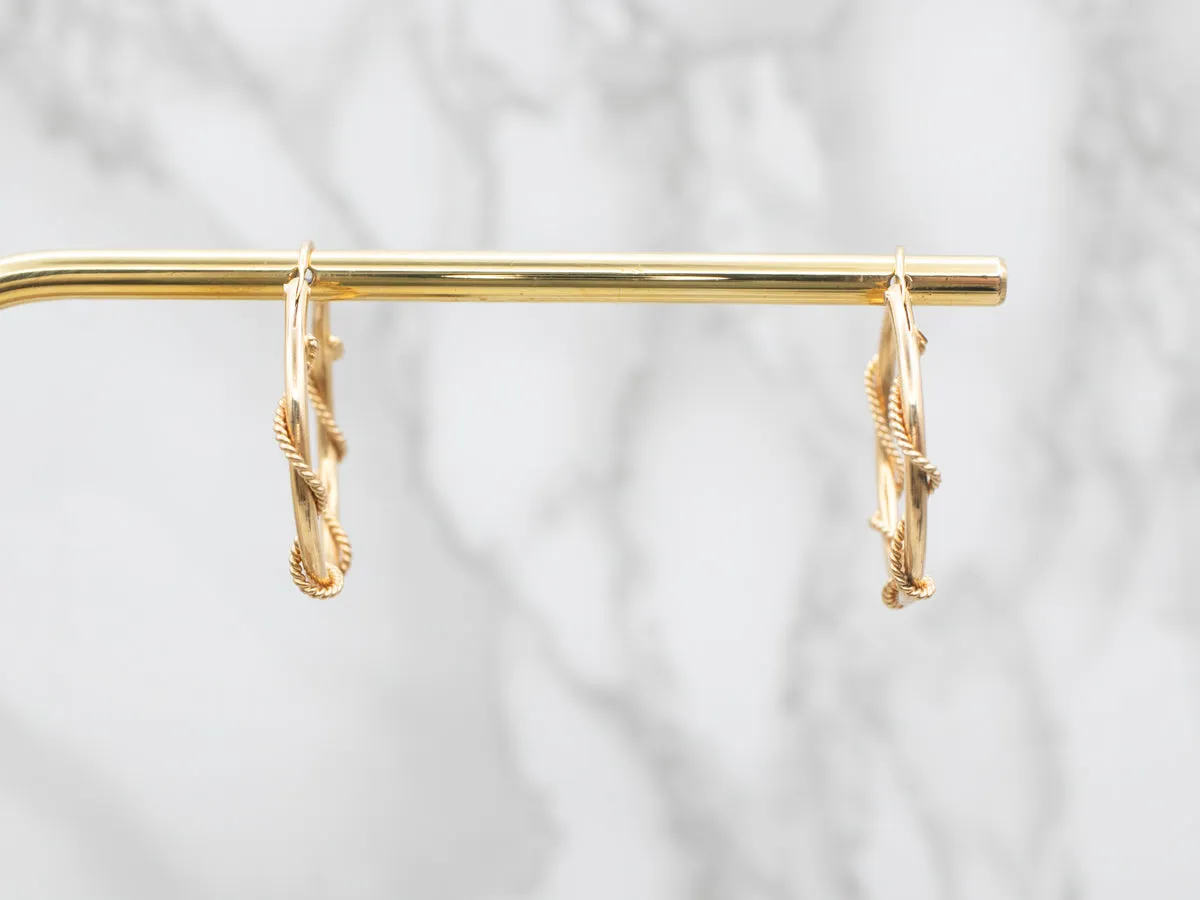 Nautical Twisted 18-Karat Gold Hoop Earrings