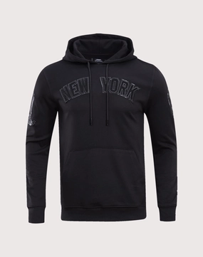 Nautical - themed fashion Pro Standard New York Yankees Triple Black Logo Hoodie Upcycled fashion
