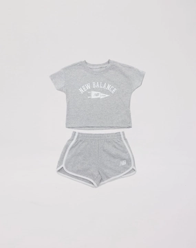 New Balance Flag Fleece Shorts Set Toddler Fashion culture Casual wear options