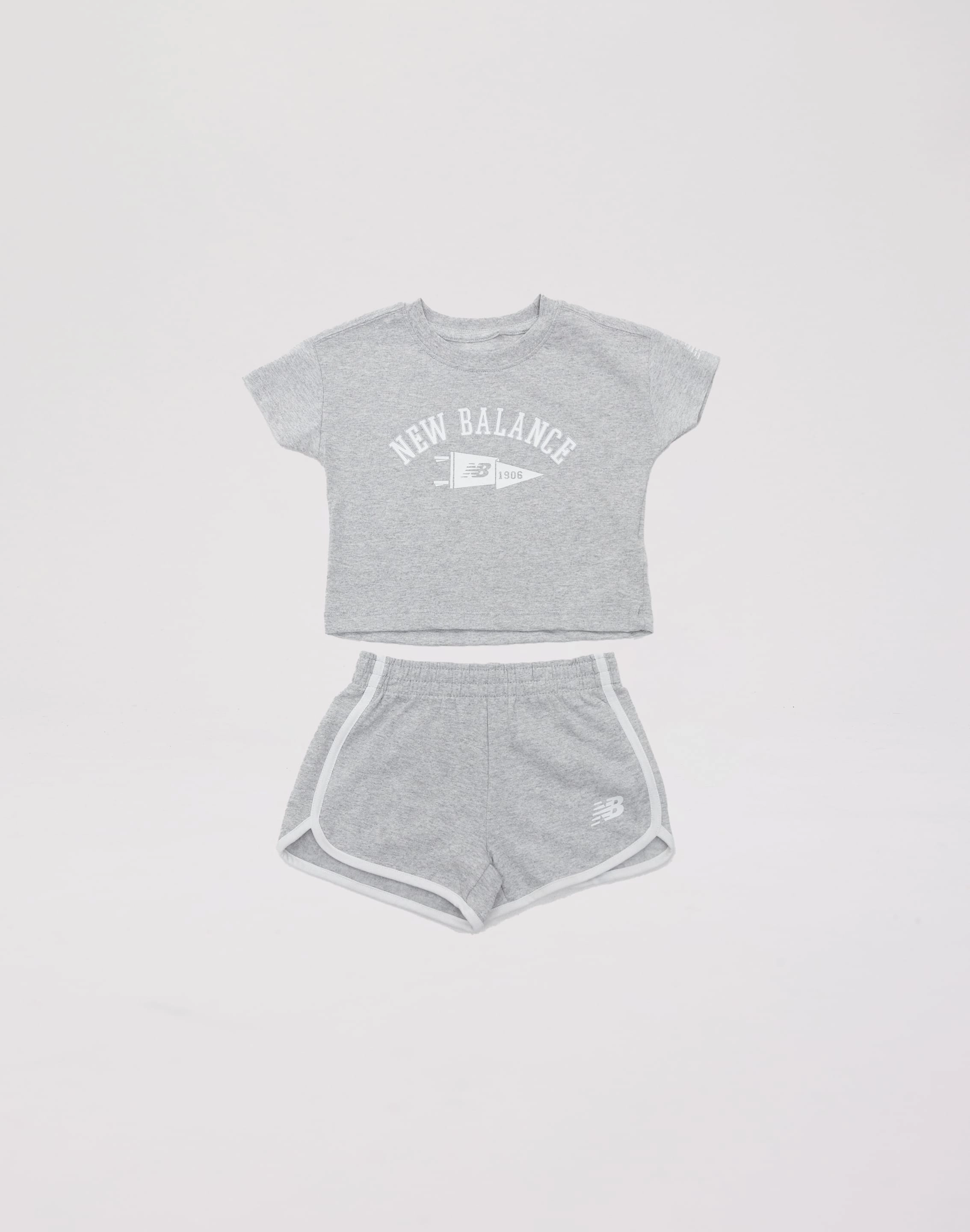 New Balance Flag Fleece Shorts Set Toddler Fashion culture Casual wear options