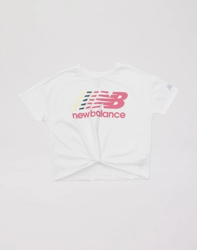 New Balance Gradient Stacked Logo Tee Grade-School Denim products Formal wear selections