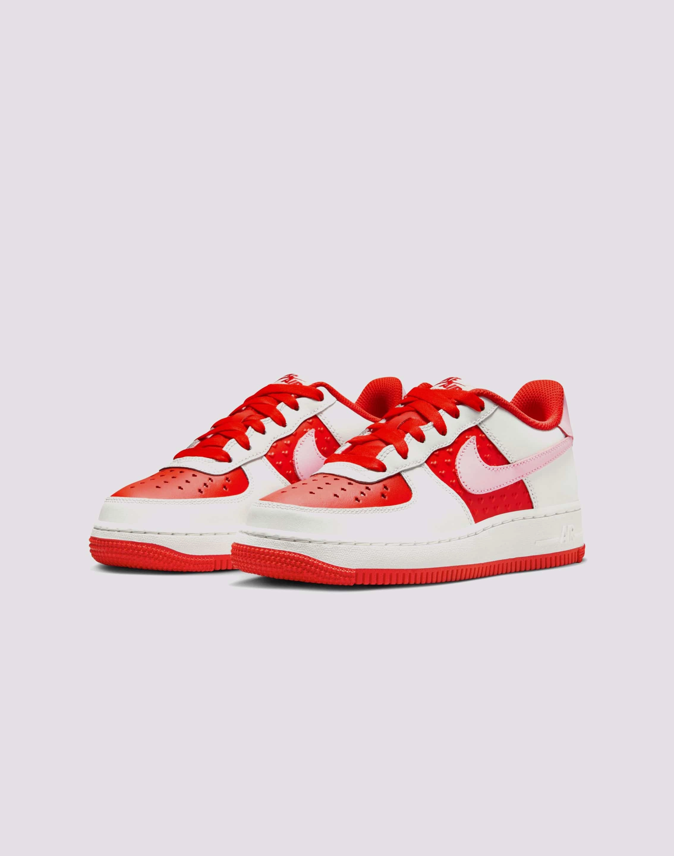 Nike Air Force 1 Grade School Girls' "Summit White/Pink Foam/Lt Crimson" Wool - sourced fashion