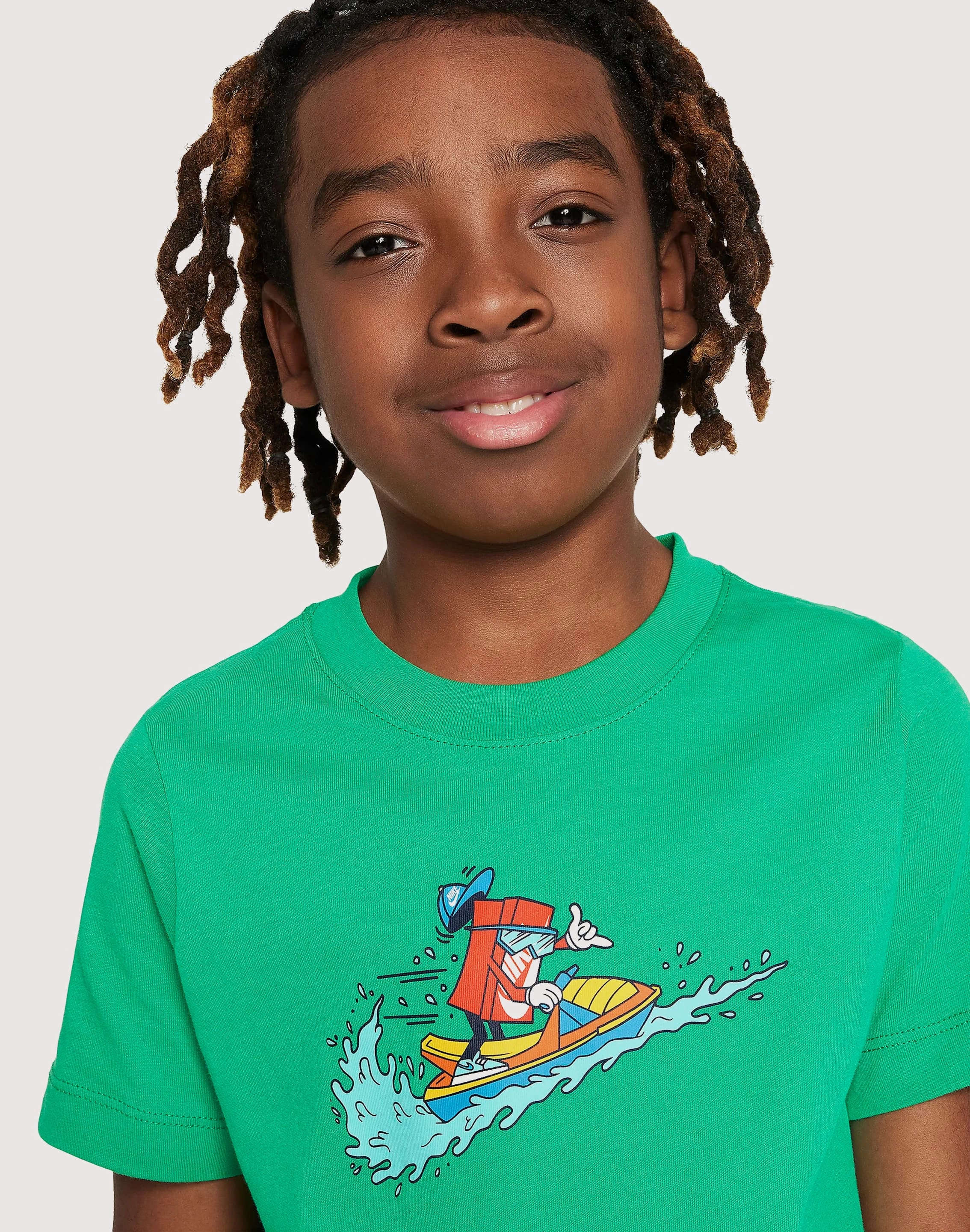 Nike Boxy Graphic Tee Grade-School Denim - based fashion