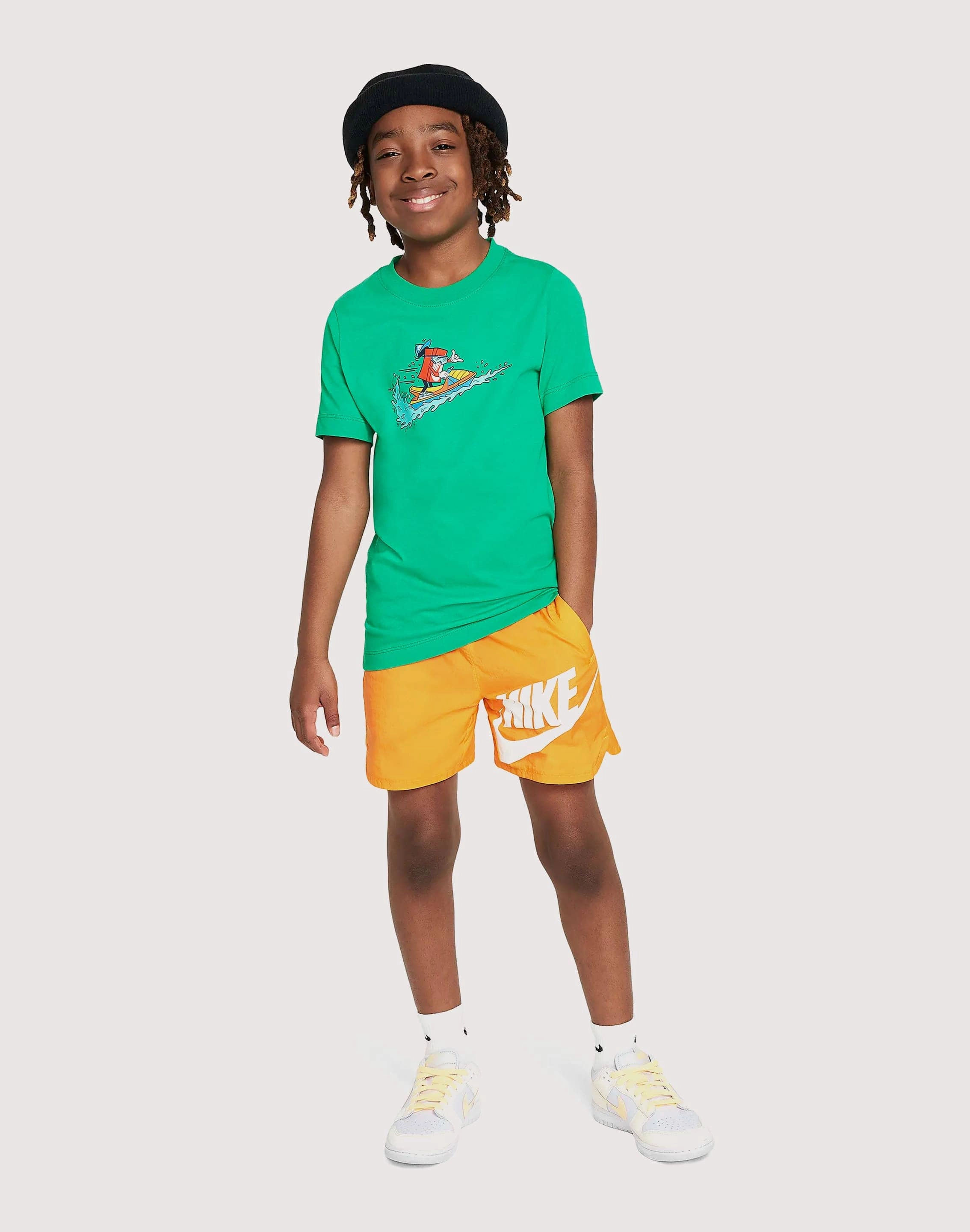 Nike Boxy Graphic Tee Grade-School Denim - based fashion