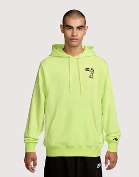 Nike Club French Terry Pullover Lime Hoodie Nylon - included fashion Online fashion shopping