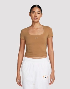 Nike Sportswear Chill Knit Short-Sleeve Square-Neck Top Fashionable goods Upcycled fashion