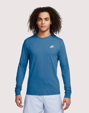 Nike Sportswear Club Long-Sleeve Blue Tee Formal wear selections Trendy gear