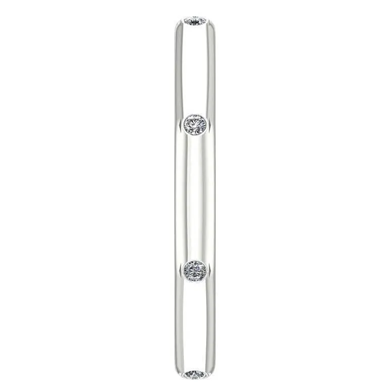 Octagonal Ring with Diamonds 14K White Gold