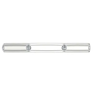 Octagonal Ring with Diamonds 14K White Gold
