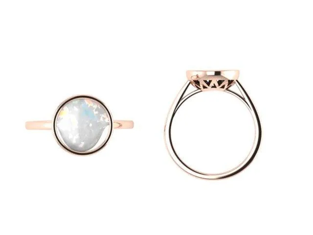 Opal Solitaire Ring 14k